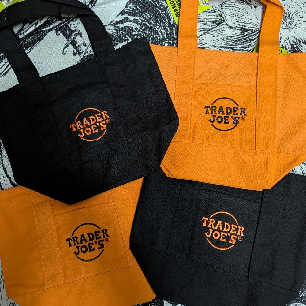 Set Of 4 Black and Orange Tote Bags BNWT